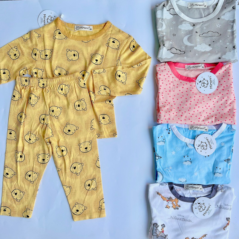 Set bộ thun lạnh tay dài quần dài in hình cho bé 5-18kg