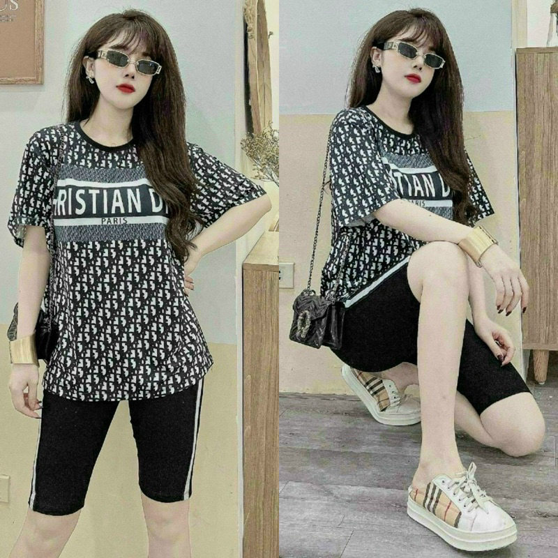 sét bộ lửng thun cotton phối 3d