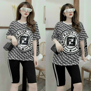 sét bộ lửng thun cotton phối 3d