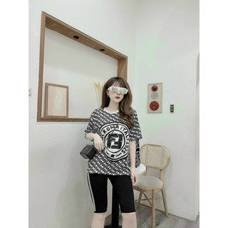 sét bộ lửng thun cotton phối 3d