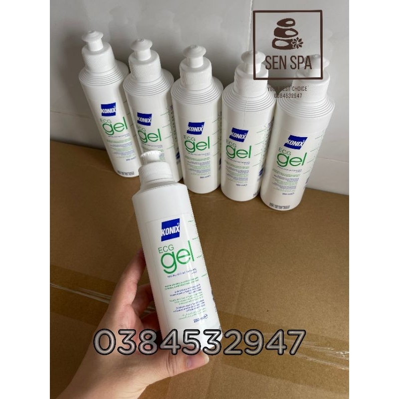 Gel lạnh dùng cho máy triệt lông, gel siêu âm Konic 250ml  - Gel ECG