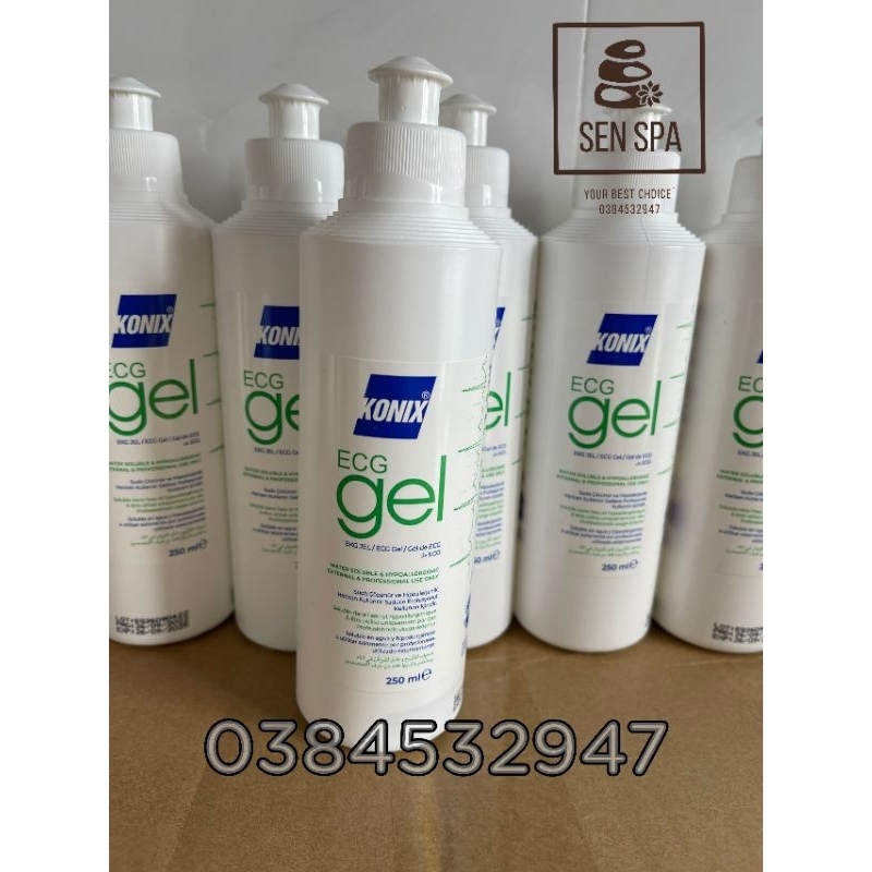 Gel lạnh dùng cho máy triệt lông, gel siêu âm Konic 250ml  - Gel ECG