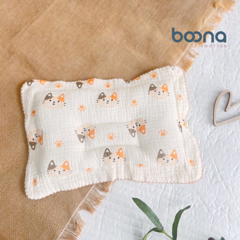 Gối Xô Sơ Sinh Boona Gối Xô Muslin Ruột Bông Tự Nhiên Cho Bé Sơ Sinh Siêu Mềm