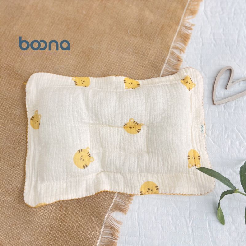 Gối Xô Sơ Sinh Boona Gối Xô Muslin Ruột Bông Tự Nhiên Cho Bé Sơ Sinh Siêu Mềm