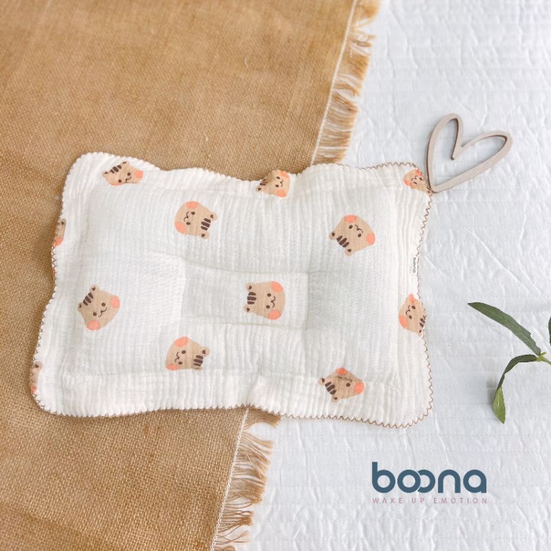 Gối Xô Sơ Sinh Boona Gối Xô Muslin Ruột Bông Tự Nhiên Cho Bé Sơ Sinh Siêu Mềm