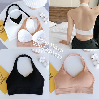Áo Lót Nữ-Áo Bra Dạng Yếm Conton Có Đệm Vừa-Hở Lưng Điệu Đà