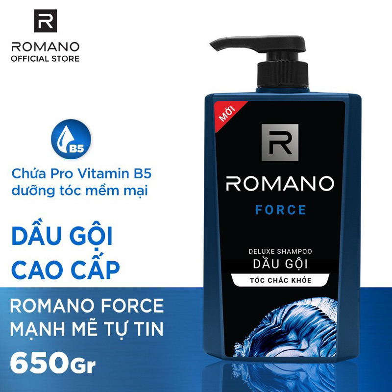 Dầu gội Romano 650gr xanh, đen, đỏ