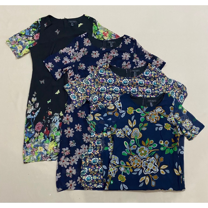 (D1353) Đầm hoa dáng suông vải voan xuất khẩu (Size M, L) - Thanh lý vnxk