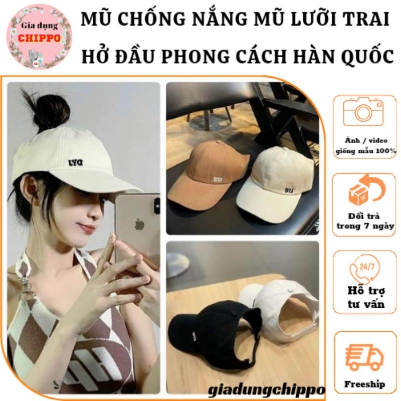 Mũ chống nắng _ mũ lưỡi trai nửa đầu phong cách hàn quốc