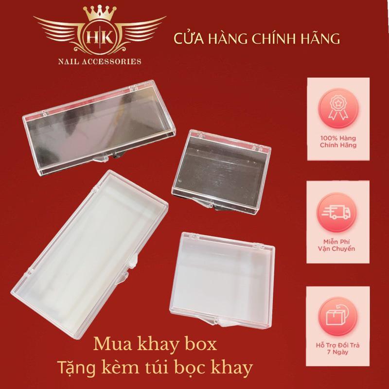 Hộp đựng nail box fan mi HK NAIL ACCESSORIES - khay nail box tặng kèm túi bọc