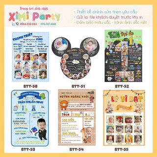 Chibi sinh nhật bé , Bảng thông tin, Khung hình 12 tháng. Thiết kế theo yêu cầu miễn phí