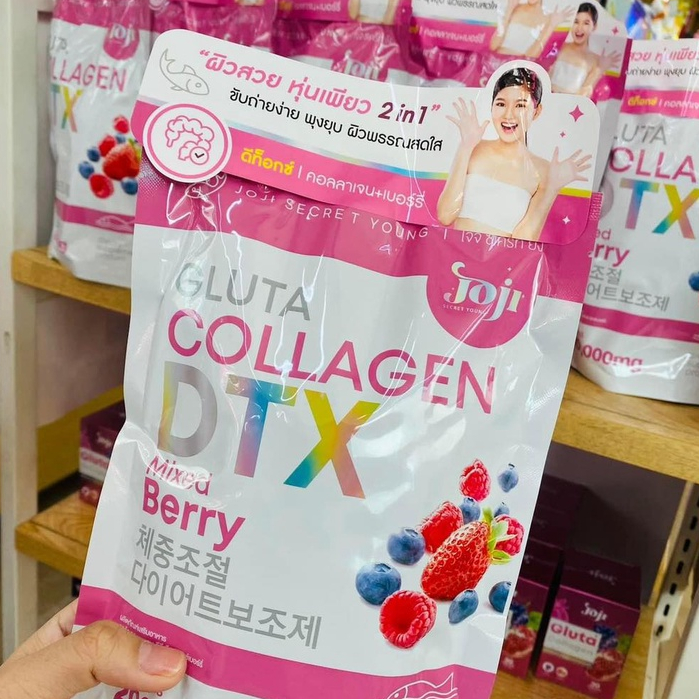 Detox giảm cân đẹp da trái cây GoJI Secret Young Gluta Collagen DTX Mixed Berry Thái Lan (Joji)