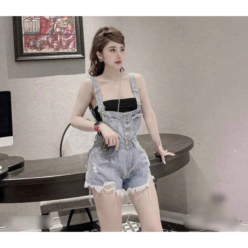 Yếm jean quần short 4 màu | BigBuy360 - bigbuy360.vn