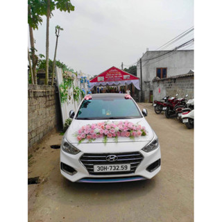 Hoa lụa hoa giả trang trí xe hoa cưới cao cấp