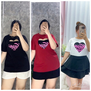 Áo Thun Bigsize Nữ khoét trái tim cách điệu 68kg đến 95kg,