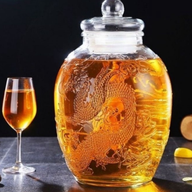 Bình thuỷ tinh ngâm rượu 25L Long Phụng