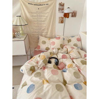 Cotton chấm bi - bộ vỏ chăn,ga,giường 4 món 100% cotton living