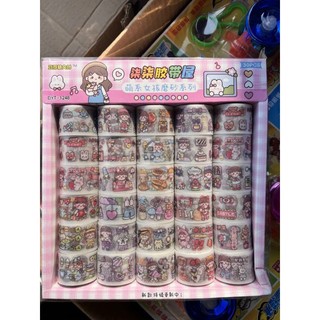 Khay 30 cuộn hình dán sticker baby three ,dãn nhãn đồ chơi cho bé siêu hót