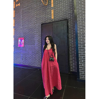 Đầm hai dây thắt bím dáng suông hoạ tiết caro
