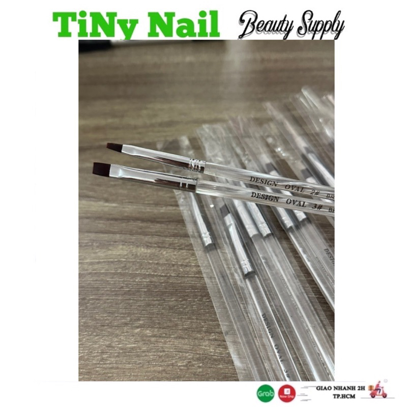 Cọ bản vuông cán trong (loại tốt) - Cọ bản vẽ nail cho thợ làm móng