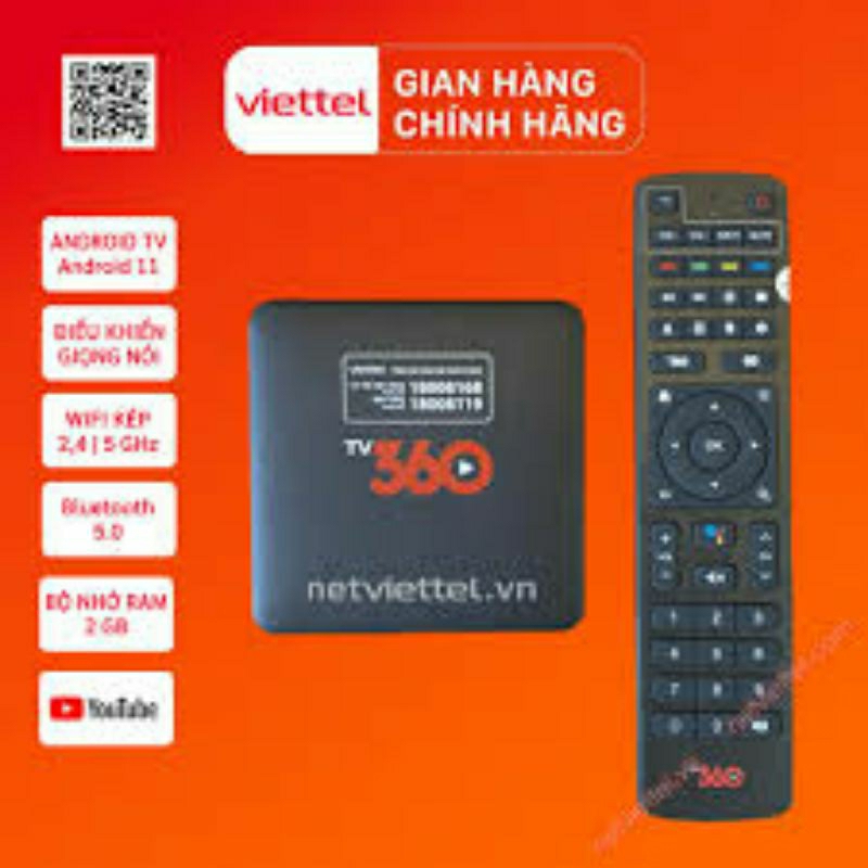 Box tivi Viettel 360 mới 100% 2023 Android Box 11 Xem Truyền Hình - phim - Điều khiển giọng nói