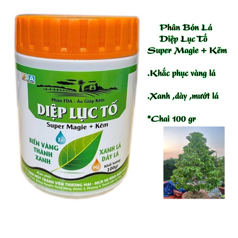 Phân Magie Kẽm Tăng Diệp Lục Tố, Chống Vàng Lá Xoắn Đọt (hũ 100g)