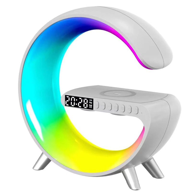Đèn Bàn LED RGB Thông Minh 4 trong 1 Loa Bluetooth Sạc Nhanh Không Dây Đồng Hồ Báo Thức App Điều Khiển TTG Shop
