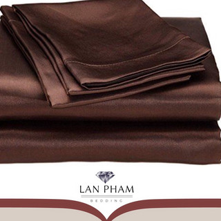 Drap Giường Ga Giường Lẻ Phi Lụa Mát,Mềm,Mịn Lan Pham Bedding - Nâu Socola