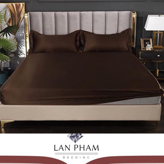 Drap Giường Ga Giường Lẻ Phi Lụa Mát,Mềm,Mịn Lan Pham Bedding - Nâu Socola