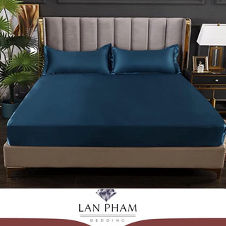 Drap Giường Ga Giường Lẻ Phi Lụa Cao Cấp Mát ,Mềm,Mịn, Lan Pham Bedding - Xanh Cổ Vịt