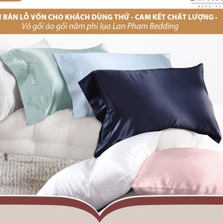 Áo Gối, vỏ gối phi lụa Lụa  Mềm Mịn,Sang Trọng silk Lan Pham Bedding Bộ Sưu Tập 30 Màu Mới