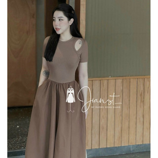 Váy maxi hở vai chân váy 2 lớp