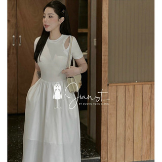 Váy maxi hở vai chân váy 2 lớp