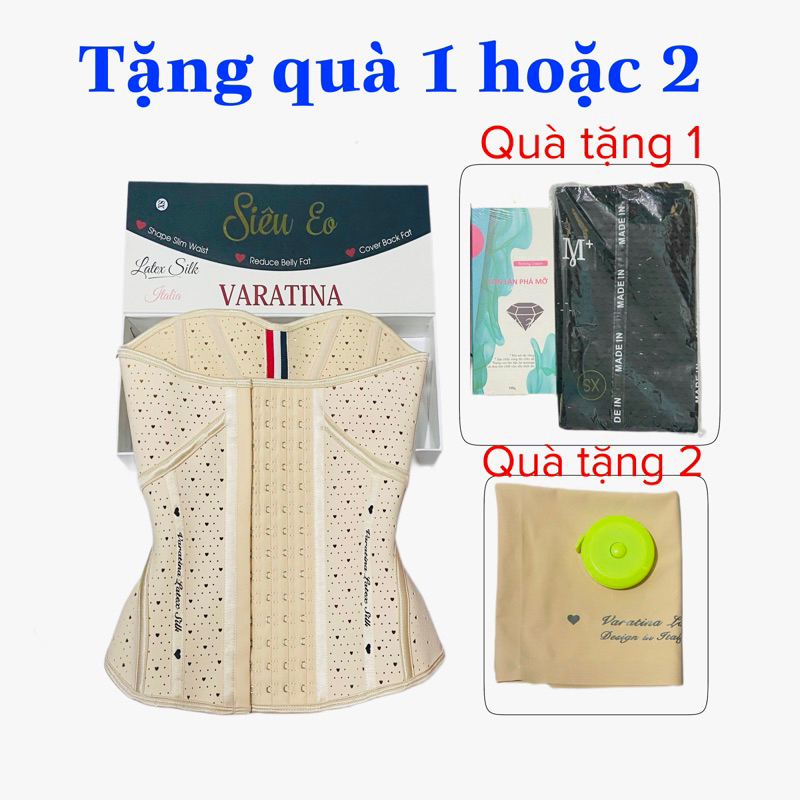 (Chính hãng)Đai biến nhiệt Varatina Itania siết eo, nịt bụng, tan mỡ + bộ quà tặng