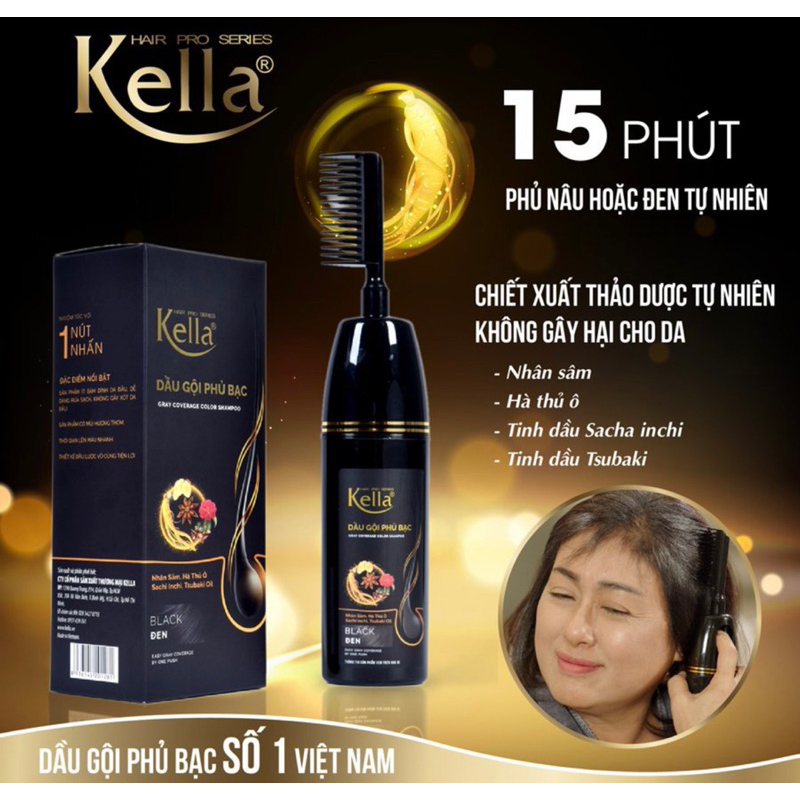 Dầu gội phủ bạc KELLA, ,chỉ 15p cho hủ bạc hiệu quả nhanh chóng