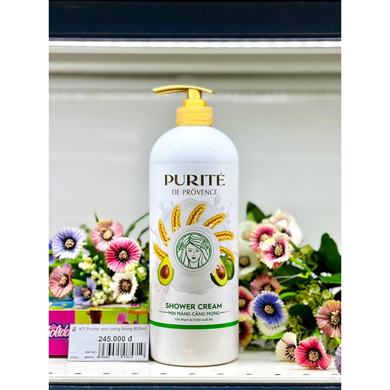 Sữa Tắm Purite Dưỡng Ẩm Tinh Chất Sữa Ong Chúa Chery Blossom/ Rose 850ml