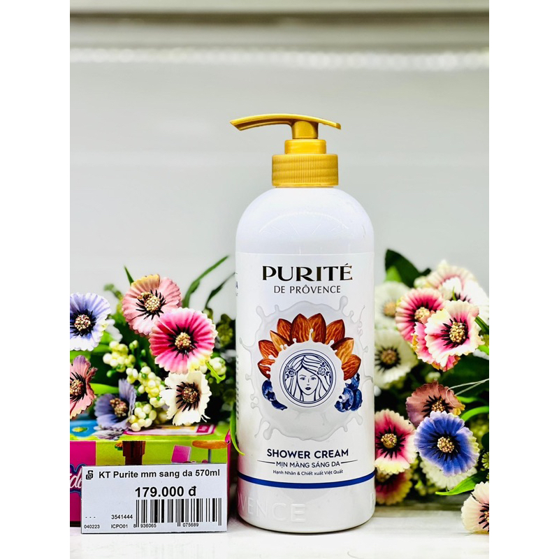 Sữa Tắm Purite Dưỡng Ẩm Tinh Chất Sữa Ong Chúa Chery Blossom/ Rose 850ml