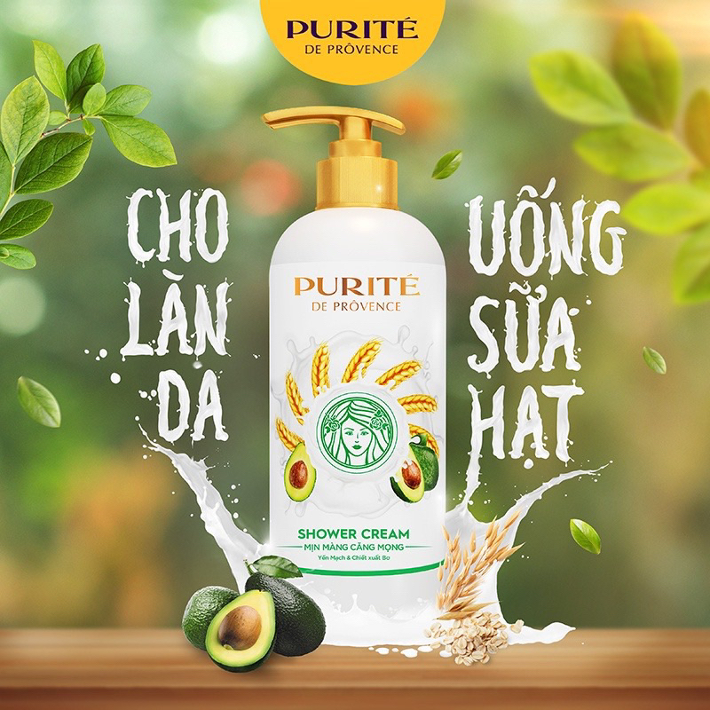 Sữa Tắm Purite Dưỡng Ẩm Tinh Chất Sữa Ong Chúa Chery Blossom/ Rose 850ml