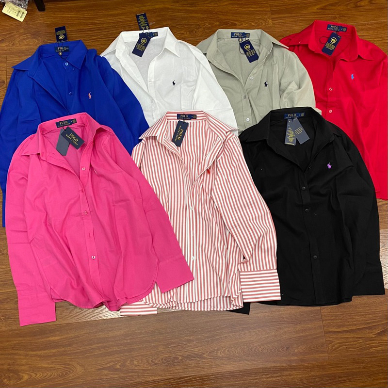 Sơmi thêu polo tay dài  -