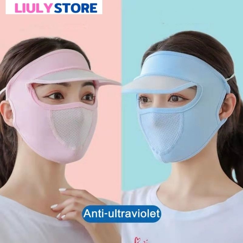Nón Chống Nắng Bằng Lụa Lạnh Thoáng Khí Bảo Vệ Toàn Diện Chống Tia Cực Tím Chống Bụi Cho Nữ