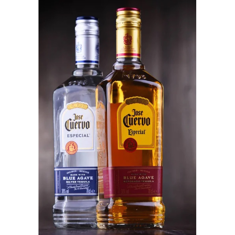 Vỏ chai rượu Tequila Jose Cuervo vàng trắng