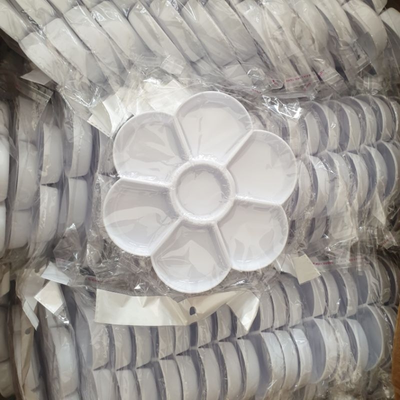 Khay pha màu giả sứ hình hoa đào cho bé học vẽ