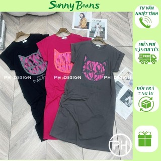 Đầm suông váy suông mèo makee chất cotton mềm