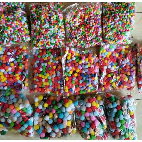 Đồ mầm non - Túi bom bom trang trí mầm non chất bông nhiều màu nhiều kích thước