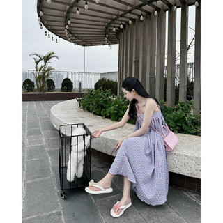 Đầm maxi 2 dây bính caro