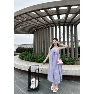 Đầm maxi 2 dây bính caro