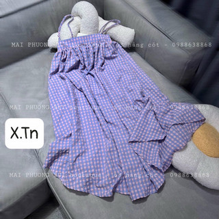 Đầm maxi 2 dây bính caro