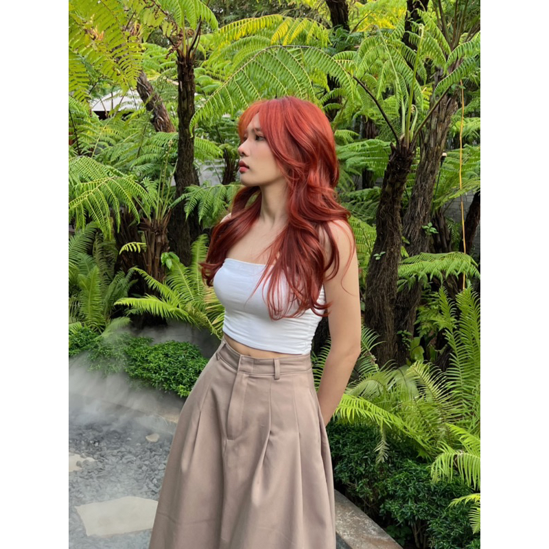 Chân váy gấp ly 2 bên eo dài 90cm nâu ánh rêu,đen