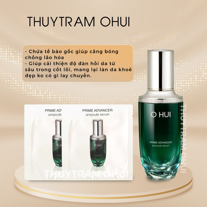 Gói sample tinh chất chống lão hóa serum ohui xanh giúp da trắng hồng căng bóng - OHUI Prime Advancer Ampoule Serum 1ml