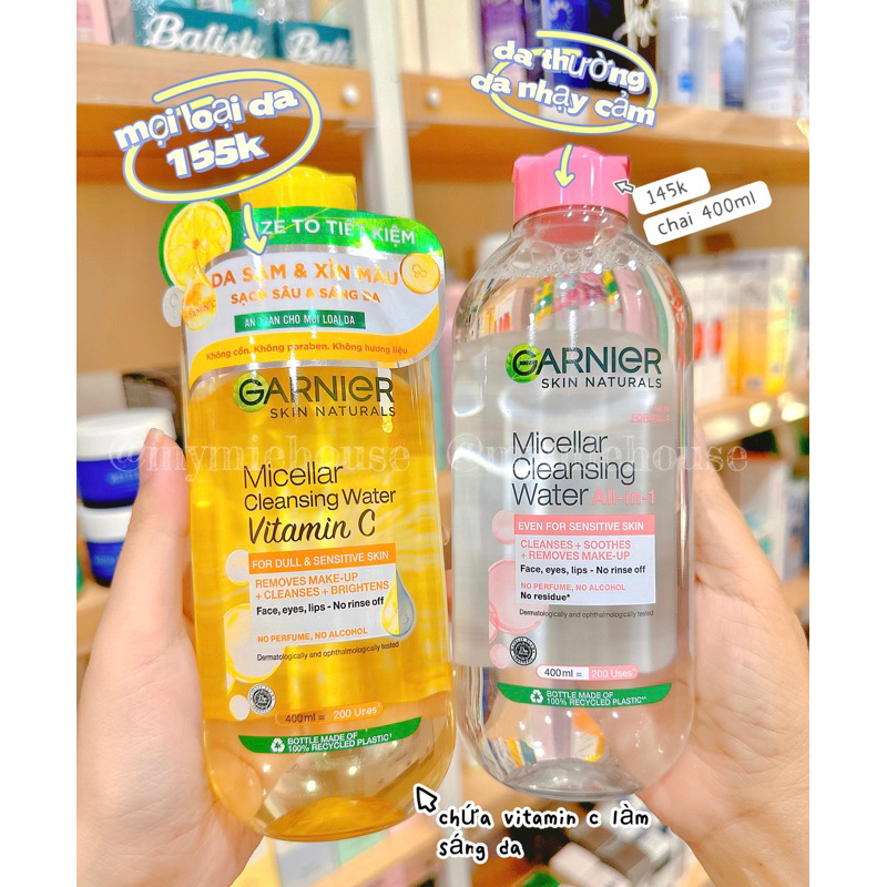 NƯỚC TẨY TRANG GARNIER ĐỦ MÀU